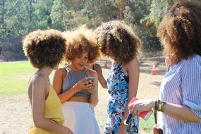 group of with cellphones outdoor