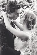 black and white photo of the dance of the newlyweds