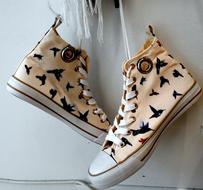 sneakers with bird print