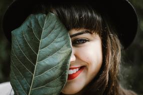 portrait of a woman with red lipstick