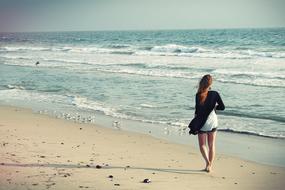 Beach Woman Walking