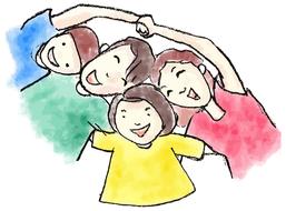 family drawn by felt-tip pen