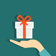 clipart of gift giving person creativity