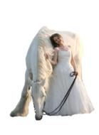 bride with a white horse