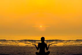 Woman Girl Yoga sunset
