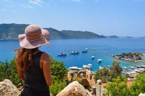 woman admiring sea in Turkey