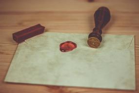 vintage envelope with a wax seal