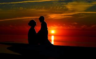 Woman Child at Sunset