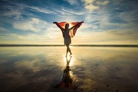 magnificent Silhouette Woman Sunset