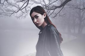 portrait of a woman in mist