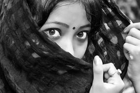 young indian Girl with Black Eyes