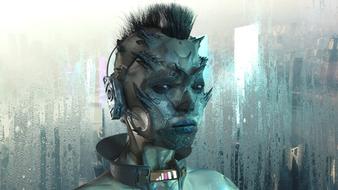 3 d model of an alien girl