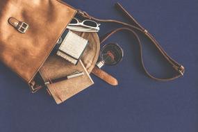 goods in leather bag