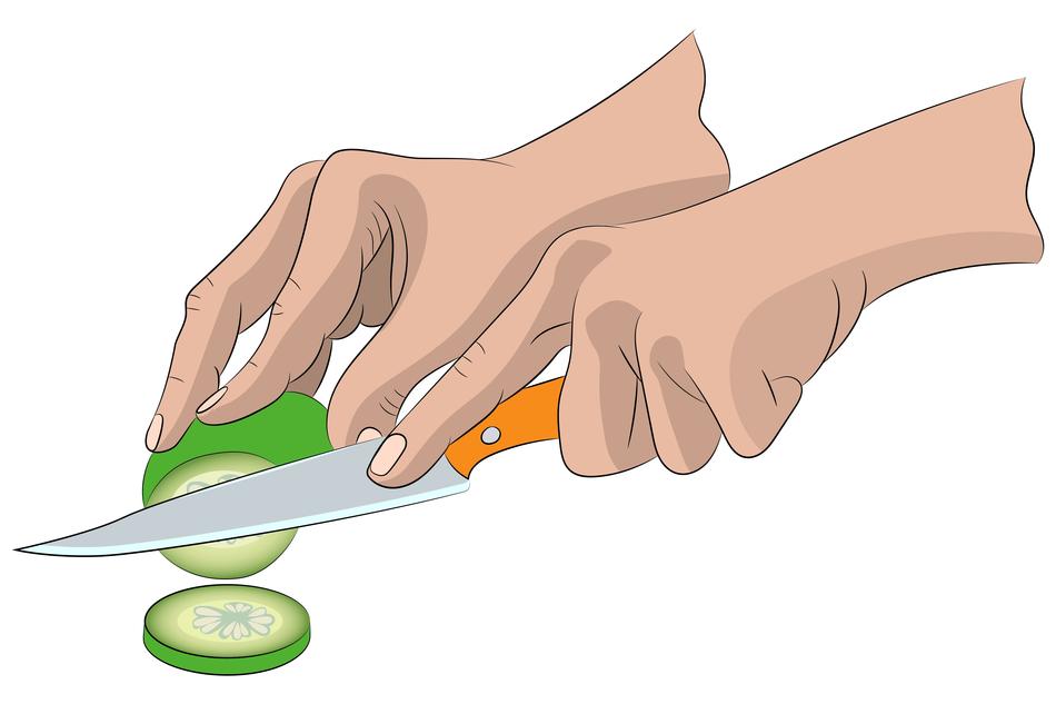 woman cuts a vegetable as an illustration