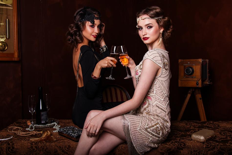 portrait of women in retro style