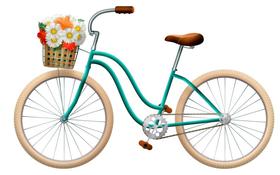 clipart of bicycle basket with flowers