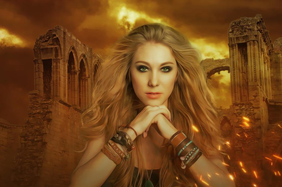 portrait of woman in mysterious style