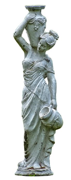 ceramic statue of a woman with amphora