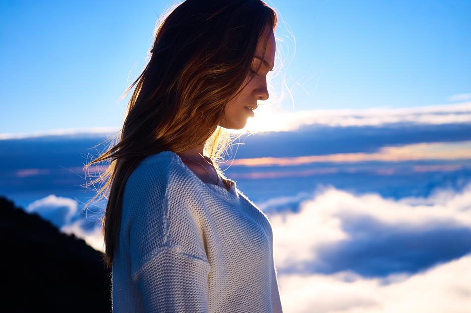 Woman Blonde Beautiful blue sky
