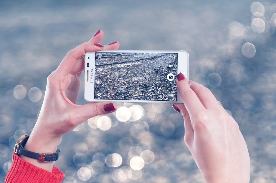woman recording picture