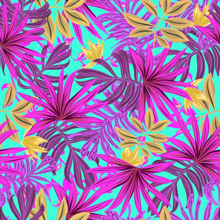 wallpaper with tropical leaves