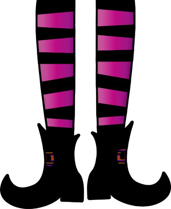 witch painted striped legs