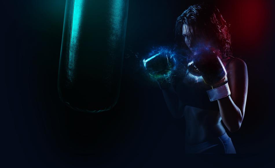 Energy power of the boxing colorful clipart