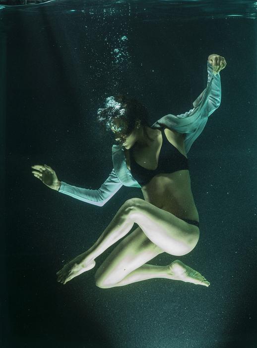 beautiful girl underwater