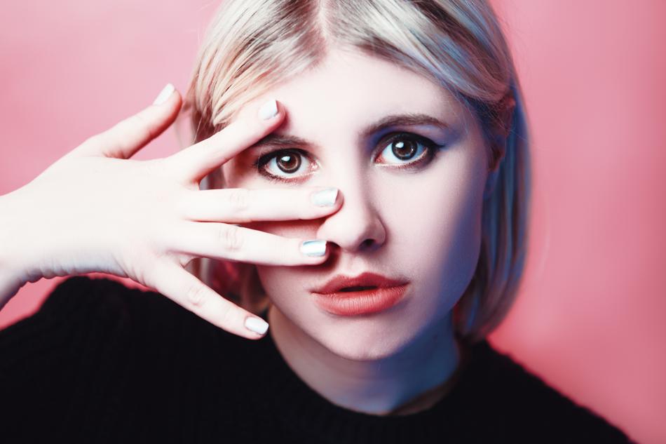 Portrait of delightful girl face