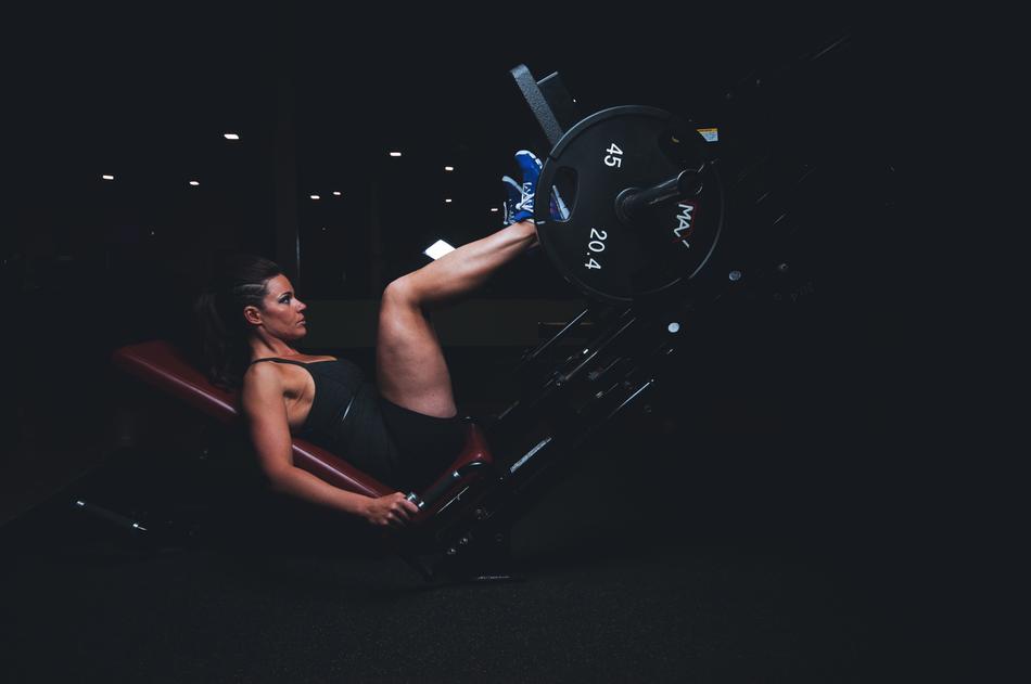 athlete in the gym in the dark