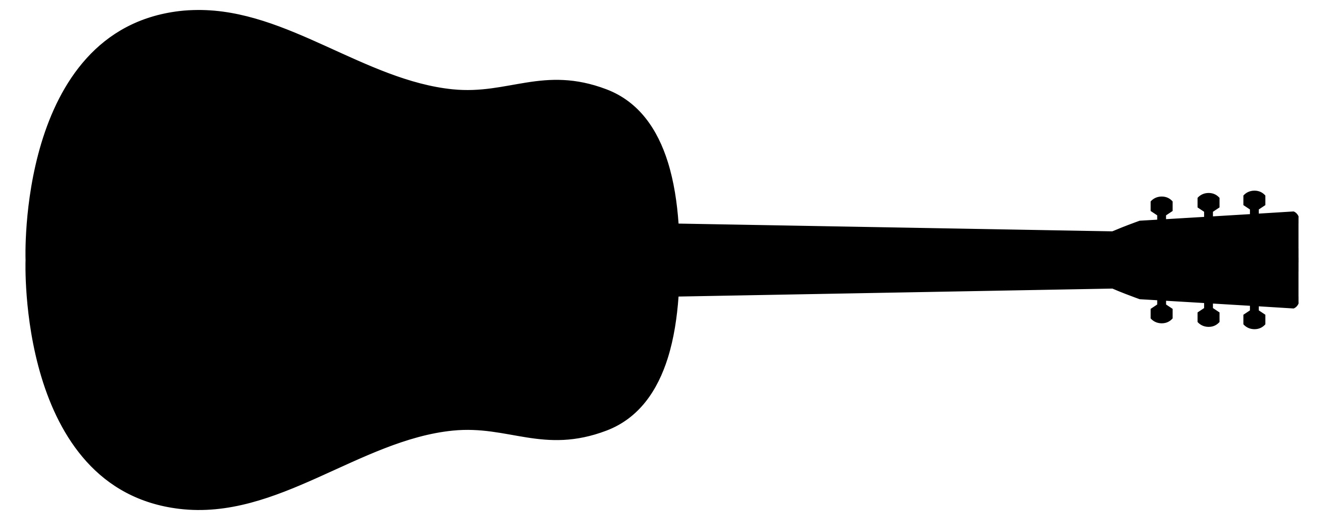 Classic guitar silhouette on the white background free image download