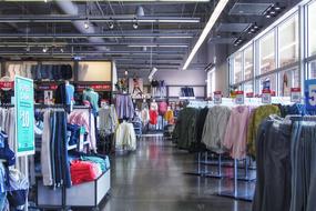 interior of a large clothing store