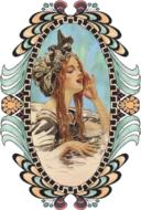 vintage edwardian girl drawing