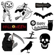 badges for halloween on white