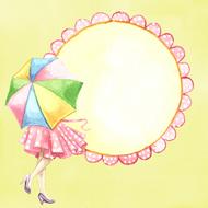 girl with an umbrella as an illustration for a frame