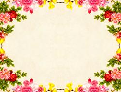 pink and yellow flowers, vintage background