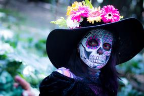 woman with make-up for the day of the dead