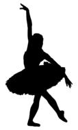 black silhouette of ballerina