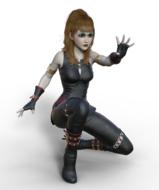 woman self defense 3d drawing