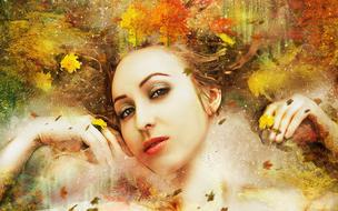 autumn dream, fantasy, beautiful girl portrait