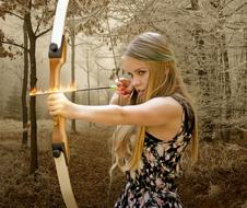portrait of young woman with archer