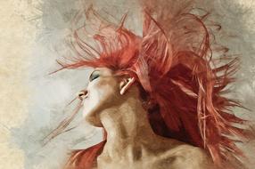 beauty pink hair drawing