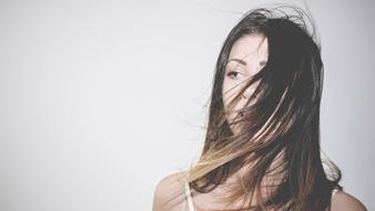 portrait of a young girl with long hair