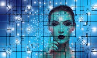 Woman Networks Internet drawing