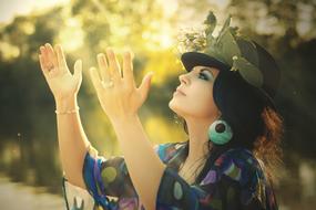 Beauty Woman sun forest