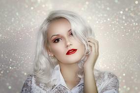 charming woman with silver hair