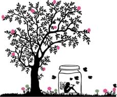 clipart of silhouette elf female fantasy