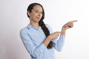 funny Woman Pointing aside