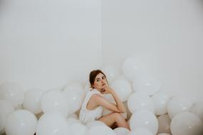 Balloons Beautiful Fashion girl
