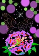 fairy sleeping flower drawing